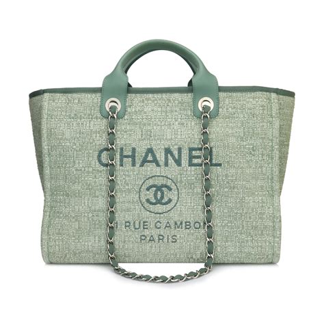 chanel deauville tote green